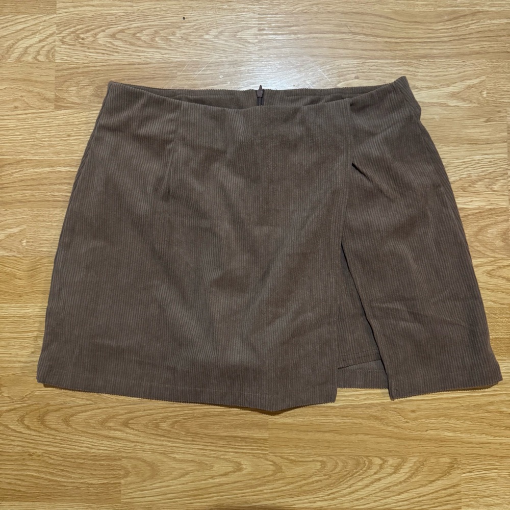 Halara High Waisted 2 in 1 Split Hem A Line Mini Corduroy Skirt